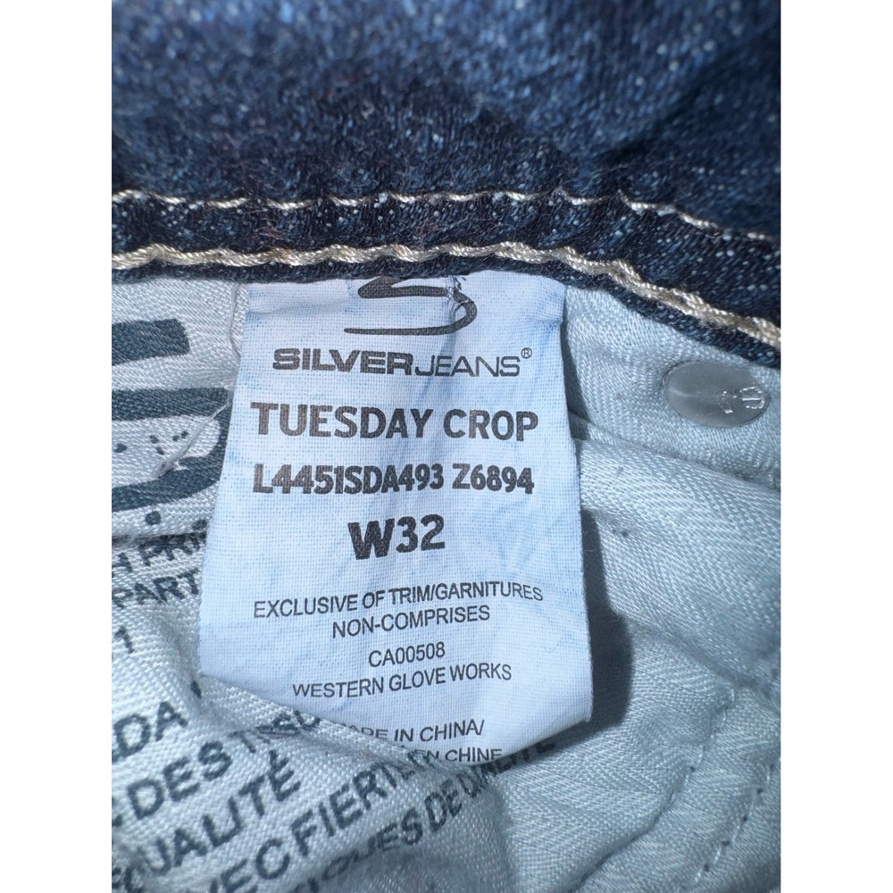 Silver jeans‎ low rise embellished wings capri jeans 32 (runs small in thighs) - Picture 7 of 12